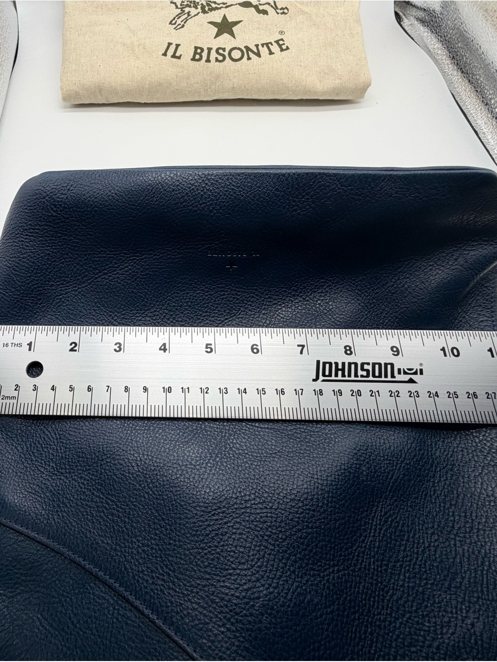 IL Bisonte Malibu Leather shoulder bag, Blu Oltremare (blue), like new! - Picture 7 of 9
